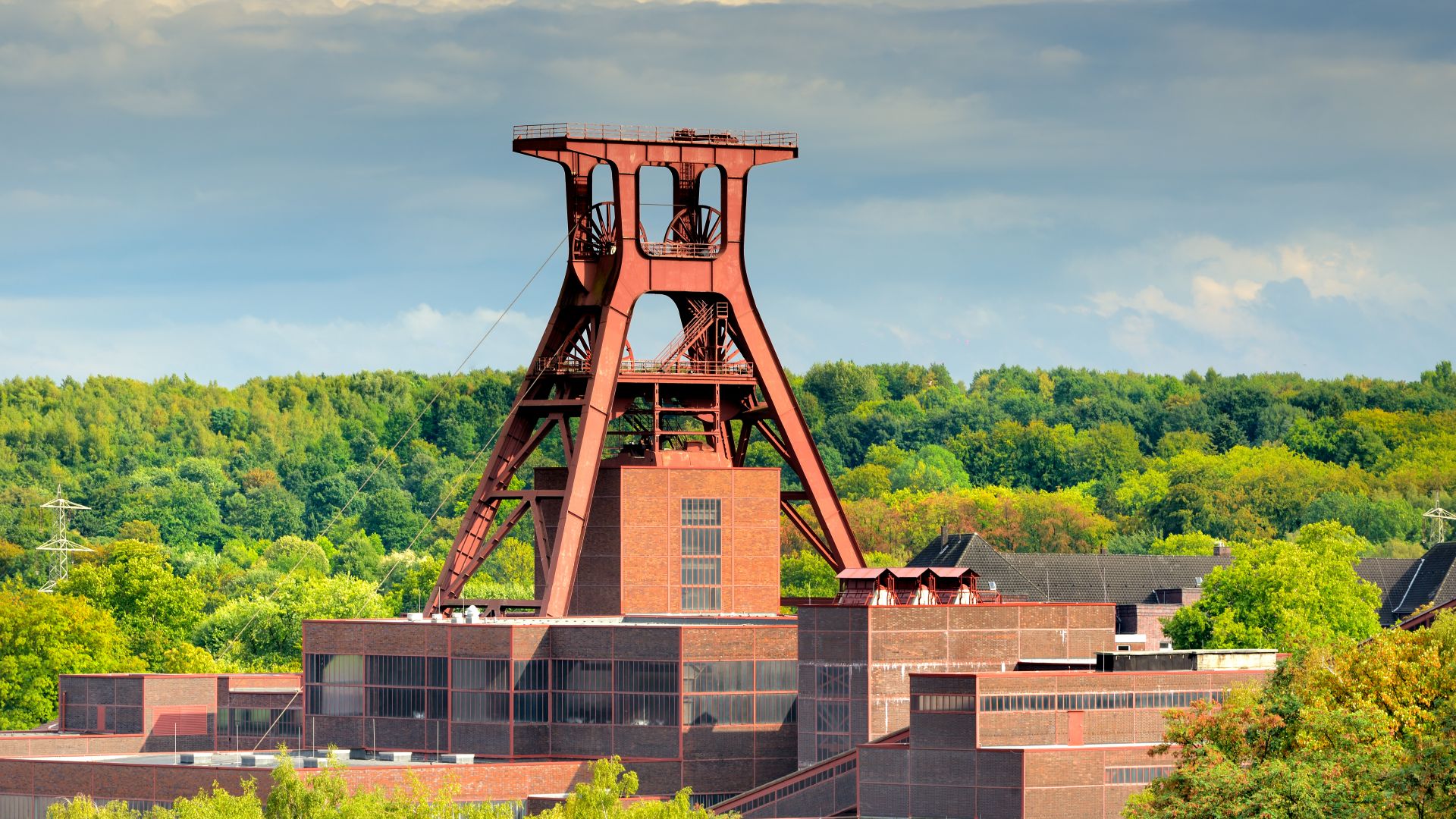 Essen: Zeche Zollverein, UNESCO Welterbe, Doppelbock Förderturm, Route der Industriekultur